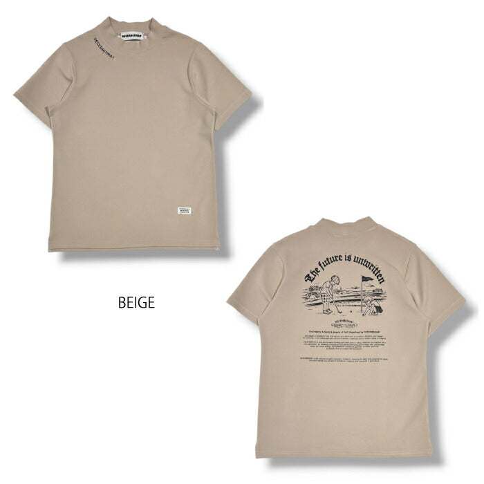 DECEMBERMAY ディセンバーメイ ゴルフウェア メンズ レディース F.I.U blister mock tee UNISEX 半袖モックネックシャツ コンパクトダブルニット素材 吸水速乾性 オーバーサイズ 4-605-0165