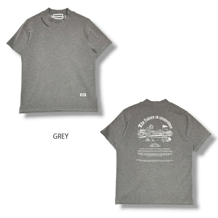 DECEMBERMAY ディセンバーメイ ゴルフウェア メンズ レディース F.I.U blister mock tee UNISEX 半袖モックネックシャツ コンパクトダブルニット素材 吸水速乾性 オーバーサイズ 4-605-0165