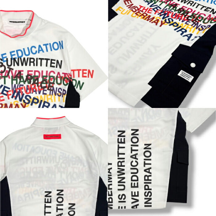 DECEMBERMAY ディセンバーメイ ゴルフウェア メンズ レディース UNISEX Shimmering side pocket mockneck tee 半袖モックネックシャツ 吸湿速乾 UVカット 遮熱 2WAYストレッチ 4-605-1119