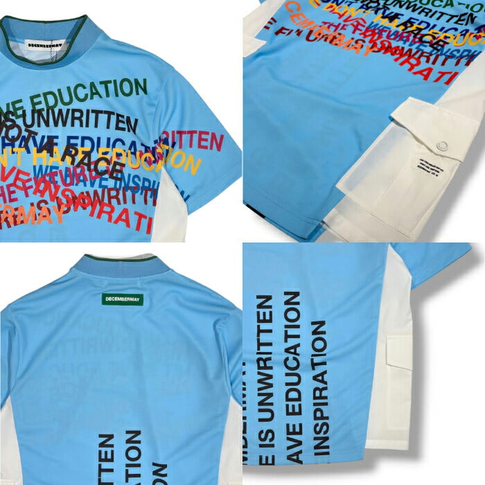 DECEMBERMAY ディセンバーメイ ゴルフウェア メンズ レディース UNISEX Shimmering side pocket mockneck tee 半袖モックネックシャツ 吸湿速乾 UVカット 遮熱 2WAYストレッチ 4-605-1119
