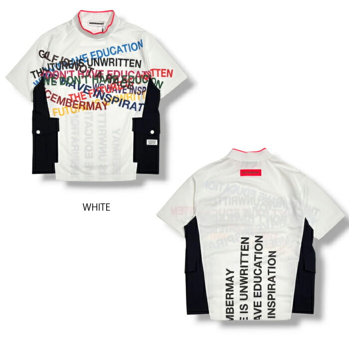 DECEMBERMAY ディセンバーメイ ゴルフウェア メンズ レディース UNISEX Shimmering side pocket mockneck tee 半袖モックネックシャツ 吸湿速乾 UVカット 遮熱 2WAYストレッチ 4-605-1119