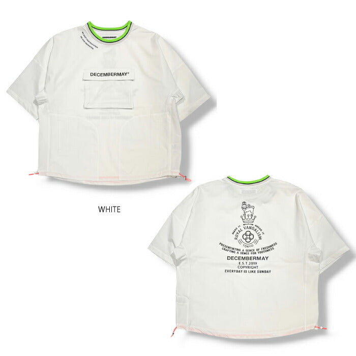 DECEMBERMAY ディセンバーメイ ゴルフウェア メンズ レディース ユニセックス Water repellent short sleeve shirt プルオーバー 半袖シャツ ストレッチ性 撥水素材 防風性 高機能素材 シワになりにくい ソフト ゆったり 4-605-1551