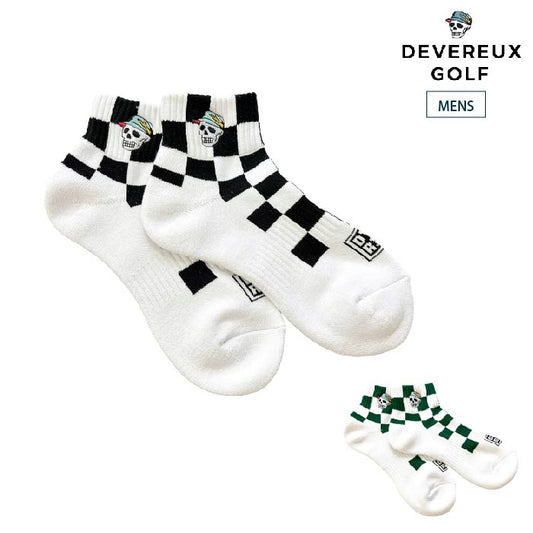 DEVEREUX GOLF デヴァローゴルフ メンズ ショートソックス MENS FLAG CHECK SHORT SOCKS 763472800