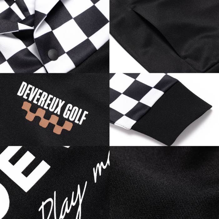 DEVEREUX GOLF デヴァローゴルフ ゴルフウェア メンズ The Major チェッカーフーディー BLACK 763572010