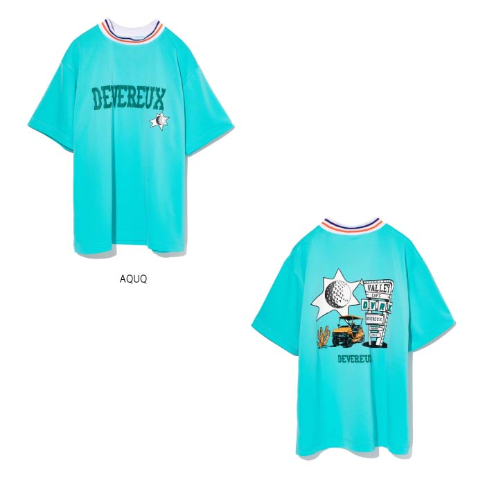 DEVEREUX GOLF デヴァローゴルフ ゴルフウェア メンズ モックネックTシャツ ARIZONA StingerリブモックネックTEE 吸湿速乾 UVカット 763572012