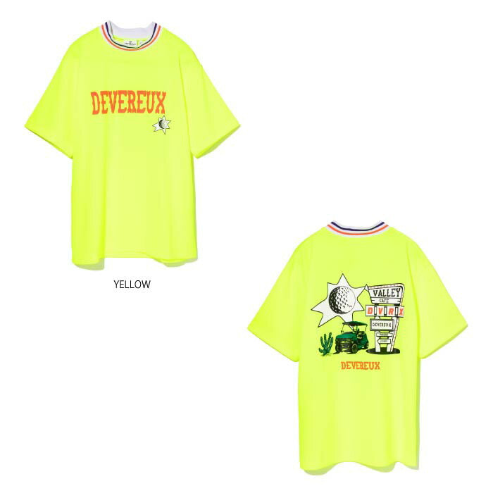 DEVEREUX GOLF デヴァローゴルフ ゴルフウェア メンズ モックネックTシャツ ARIZONA StingerリブモックネックTEE 吸湿速乾 UVカット 763572012