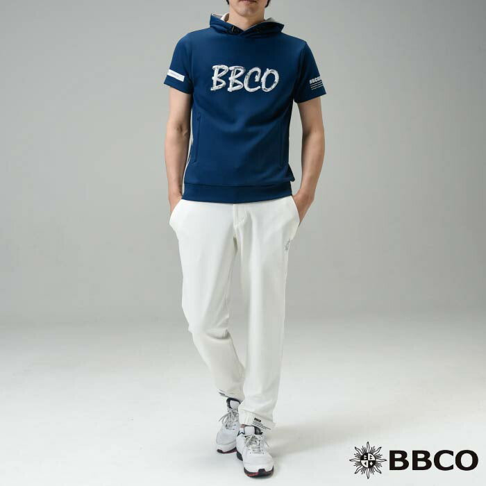 BBCO GOLF ビビコゴルフ メンズ ゴルフウェア 半袖パーカー MEN'S CARDBOARD KNIT HOODIE (KNITTED FABRIC) 防シワ 軽量感 接触冷感 紫外線防止 A1-2503-11