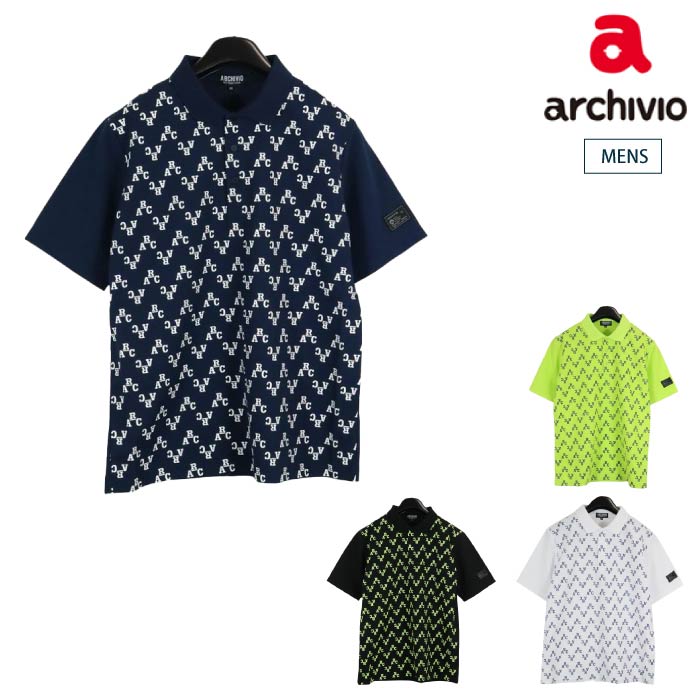 【30%OFF SALE】archivio アルチビオ ゴルフシャツ ゴルフウェア メンズ UV速乾カノコポロシャツ A369303