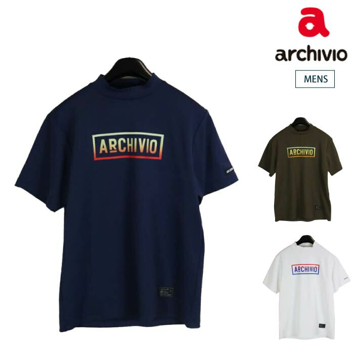 【30%OFF SALE】archivio アルチビオ ゴルフシャツ ゴルフウェア メンズ UV冷感ハイネックプルオーバー UVケア  吸水速乾 接触冷感 A369401