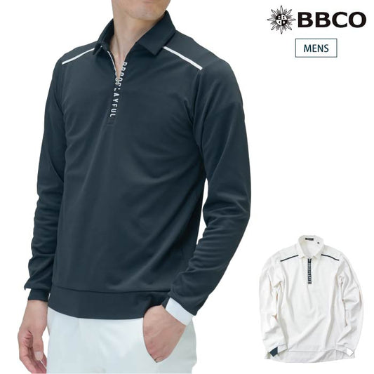 BBCO GOLF ビビコゴルフ メンズ ゴルフウェア 長袖ハーフジップポロシャツ MEN’S HALF ZIP BACK PRINT POLO(LONG SLEEVE)  A5-1602-11