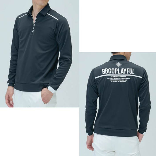 BBCO GOLF ビビコゴルフ メンズ ゴルフウェア 長袖ハーフジップポロシャツ MEN’S HALF ZIP BACK PRINT POLO(LONG SLEEVE)  A5-1602-11