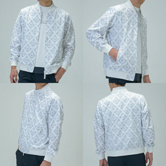 BBCO GOLF ビビコゴルフ メンズ ゴルフウェア リバーシブル MA-1タイプショートブルゾン Aligned baroque pattern REVERSIBLE BLOUSON  A5-3154-11