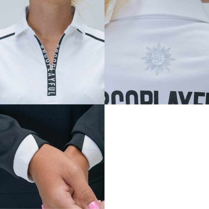 BBCO GOLF ビビコゴルフ レディース ゴルフウェア 長袖ハーフジップポロシャツ LADY’S HALF ZIP BACK PRINT POLO(LONG SLEEVE) A6-1602-11