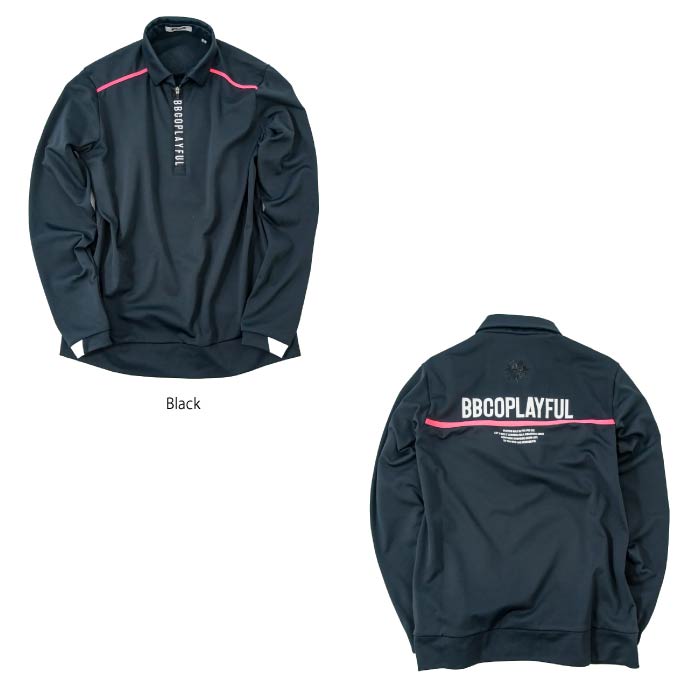 BBCO GOLF ビビコゴルフ レディース ゴルフウェア 長袖ハーフジップポロシャツ LADY’S HALF ZIP BACK PRINT POLO(LONG SLEEVE) A6-1602-11