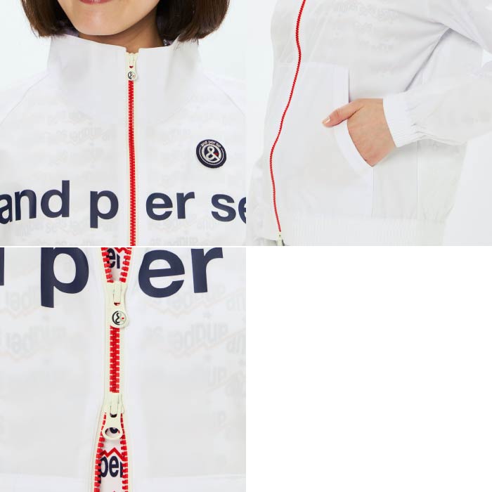 and per se アンパスィ ゴルフウェア レディース エアジャスター切替ブルゾン ストレッチ はっ水 保温 AFF1105G2