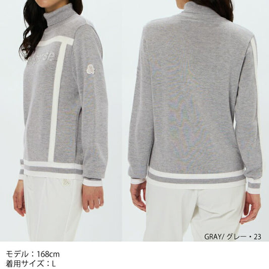 and per se アンパスィ ゴルフウェア レディース タートルネックセーター ウール混 保温 洗濯可 ハイゲージ ニット 定番品 AFF2375B8