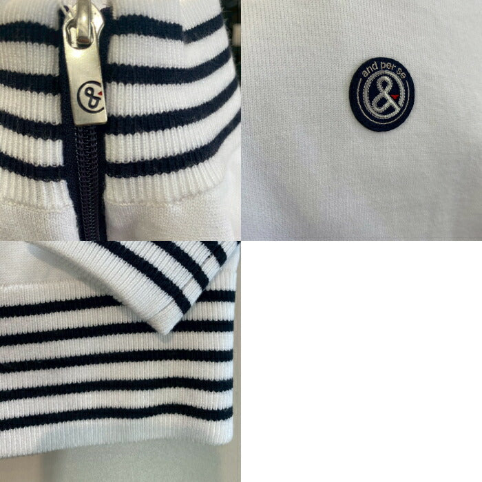 and per se アンパスィ ゴルフウェア レディース ブルゾン ニットブルゾン ダブルジップ 吸湿 発熱 防風 バックロゴプリント AFF2915A3