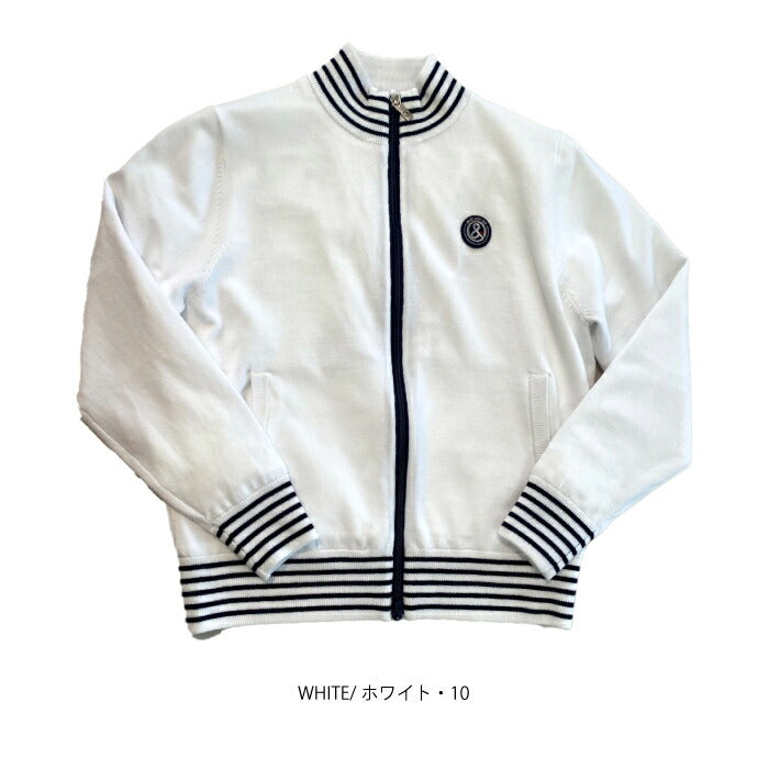 and per se アンパスィ ゴルフウェア レディース ブルゾン ニットブルゾン ダブルジップ 吸湿 発熱 防風 バックロゴプリント AFF2915A3