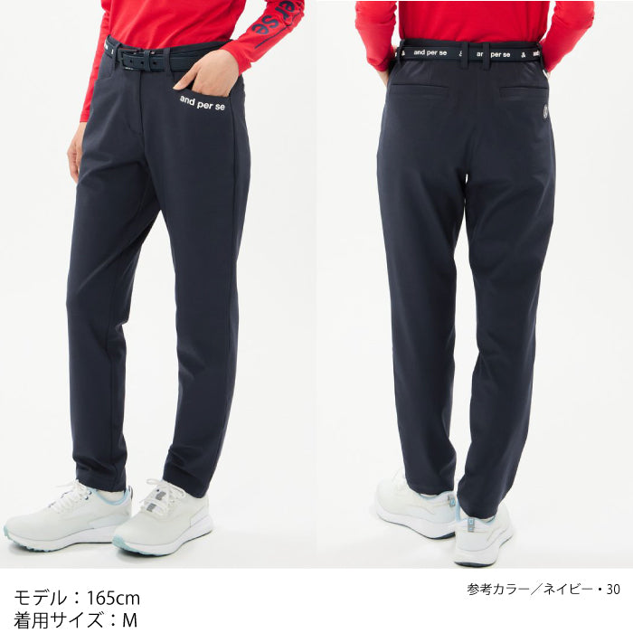 and per se アンパスィ ゴルフウェア レディース ショットスムーザーツイルパンツ テーパードシルエット マルチストレッチ はっ水 吸汗速乾 UVプロテクト 抗菌防臭 aff5006e3