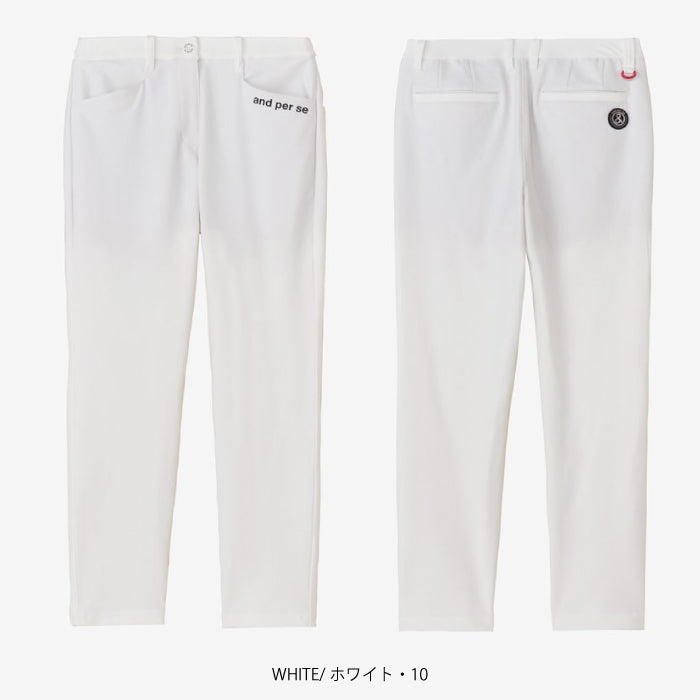 and per se アンパスィ ゴルフウェア レディース ショットスムーザーツイルパンツ テーパードシルエット マルチストレッチ はっ水 吸汗速乾 UVプロテクト 抗菌防臭 aff5006e3
