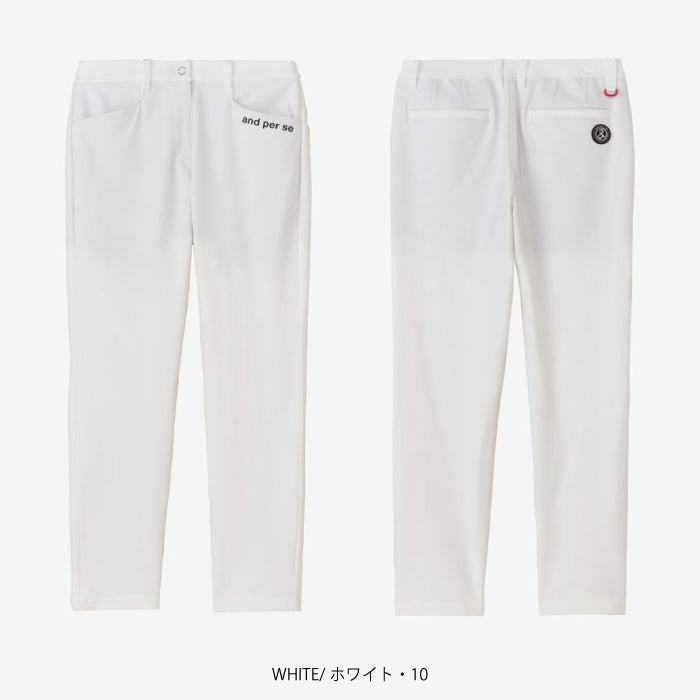 and per se アンパスィ ゴルフウェア レディース ショットスムーザーツイルパンツ テーパードシルエット マルチストレッチ はっ水 吸汗速乾 UVプロテクト 抗菌防臭 aff5006e3