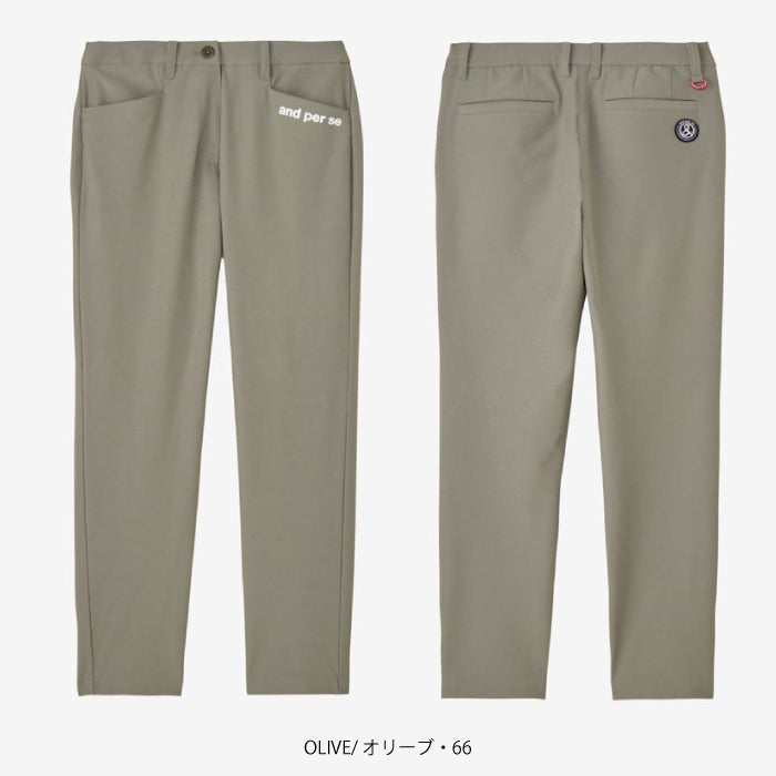 and per se アンパスィ ゴルフウェア レディース ショットスムーザーツイルパンツ テーパードシルエット マルチストレッチ はっ水 吸汗速乾 UVプロテクト 抗菌防臭 aff5006e3