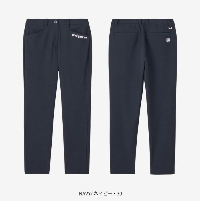 and per se アンパスィ ゴルフウェア レディース ショットスムーザーツイルパンツ テーパードシルエット マルチストレッチ はっ水 吸汗速乾 UVプロテクト 抗菌防臭 aff5006e3