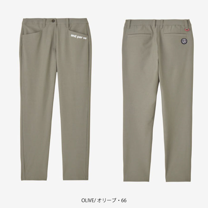 and per se アンパスィ ゴルフウェア レディース ショットスムーザーツイルパンツ テーパードシルエット マルチストレッチ はっ水 吸汗速乾 UVプロテクト 抗菌防臭 aff5006e3