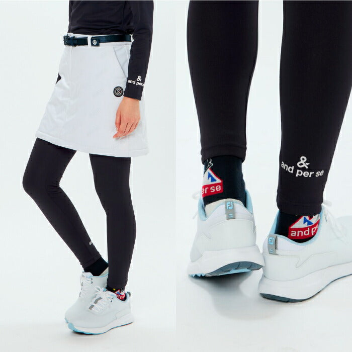 and per se アンパスィ ゴルフウェア レディース 光電子ストレッチレギンス 日本製 ストレッチ 保温 UVケア AFF5815W9