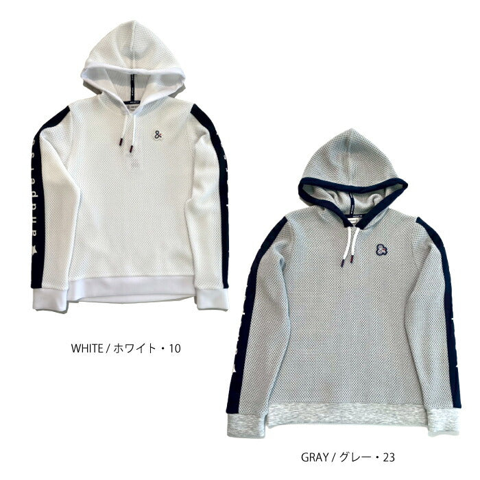 and per se アンパスィ ゴルフウェア レディース パーカー エアレーテックメッシュ フーディープルオーバー ストレッチ UVケア 高通気 伸縮性 AFF6225J2