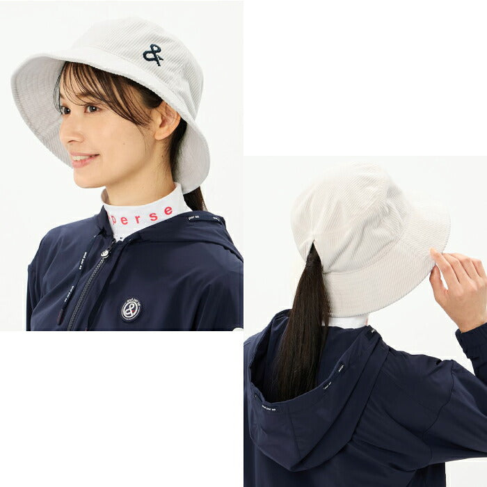 and per se アンパスィ ゴルフウェア レディース バケットハット 帽子 UVケア 後ろ中心スリット入 aff8516