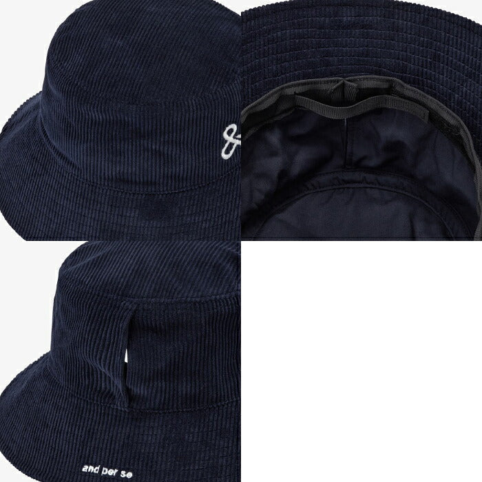 and per se アンパスィ ゴルフウェア レディース バケットハット 帽子 UVケア 後ろ中心スリット入 aff8516