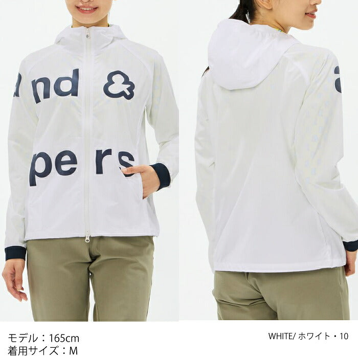 and per se アンパスィ ゴルフウェア レディース マルチウェザーフーディージャケット ブルゾン マルチストレッチ はっ水 UV 抗菌防臭 透湿 AFS1106G1