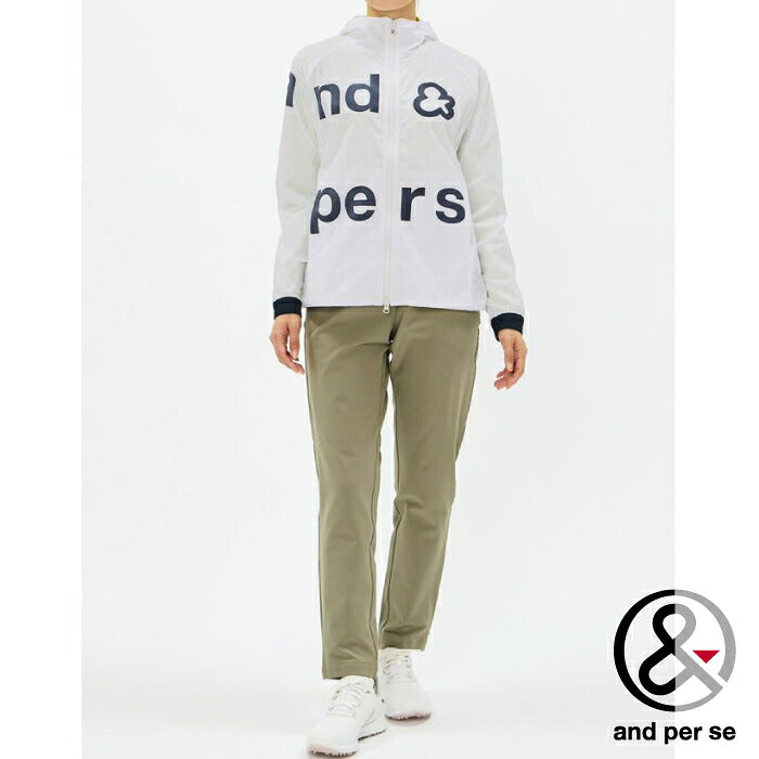 and per se アンパスィ ゴルフウェア レディース マルチウェザーフーディージャケット ブルゾン マルチストレッチ はっ水 UV 抗菌防臭 透湿 AFS1106G1