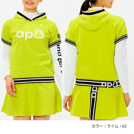 and per se アンパスィ ゴルフウェア レディース アクティブニット半袖プルオーバー かぶり 抗ピル マルチストレッチ 軽量 洗濯機OK 抗菌防臭 AFS2706A1