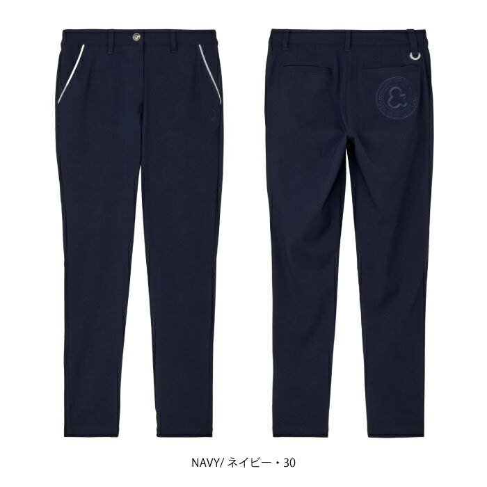 and per se アンパスィ ゴルフウェア レディース クールオックスフォード パンツ ロングパンツ ストレッチ はっ水 UV 接触冷感 抗菌防臭 遮熱 afs5046e8