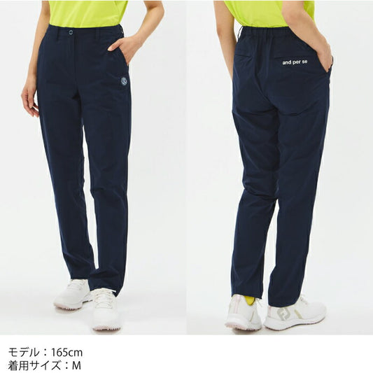 and per se アンパスィ ゴルフウェア レディース マルチウェザーパンツ ロングパンツ テーパードシルエット マルチストレッチ はっ水 UV 抗菌防臭 透湿 AFS5046G1