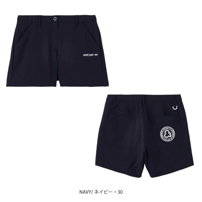 and per se アンパスィ ゴルフウェア レディース クールラスティング ショートパンツ マルチストレッチ UV 接触冷感 抗菌防臭 べたつき軽減 afs5606e4