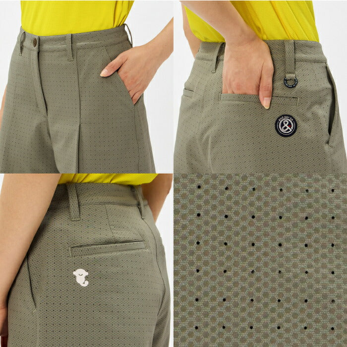 and per se アンパスィ ゴルフウェア レディース クールブリーザー ショートパンツ ハーフパンツ マルチストレッチ 接触冷感 抗菌防臭 通気性 サラサラ 快適 AFS5636f5