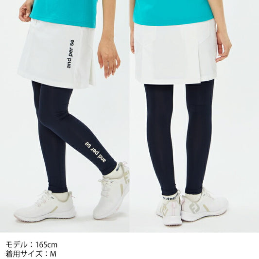 and per se アンパスィ ゴルフウェア レディース COOL is COOL スパッツ マルチストレッチ 吸汗速乾 UV 接触冷感 遮熱 抗菌防臭 AFS5826W5