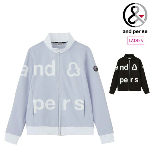and per se アンパスィ ゴルフウェア レディース ショットスムーザースウェットブルゾン フルジップ仕様 マルチストレッチ 吸汗速乾 UV 抗菌防臭 べたつき軽減 AFS6906J1