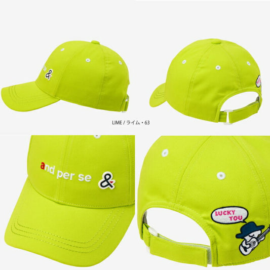 and per se アンパスィ ゴルフウェア レディース キャップ 帽子 UVカット機能 綿タッチ オールシーズン afs8426