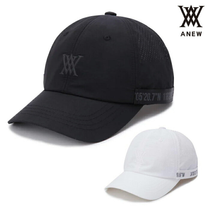 ANEW GOLF アニューゴルフ ゴルフウェア メンズ レディース UNISEX STRAP CAP ストラップキャップ 帽子 パンチング加工 AGEUUCP05
