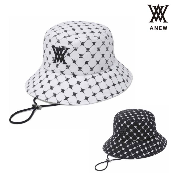 ANEW GOLF アニューゴルフ メンズ レディース UNI MONOGRAM PATTERN BUCKETHAT UNI モノグラムパターン バケットハット AGFUUCP41