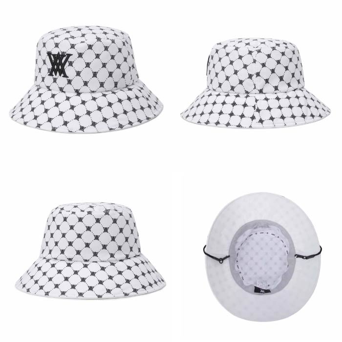 ANEW GOLF アニューゴルフ メンズ レディース UNI MONOGRAM PATTERN BUCKETHAT UNI モノグラムパターン バケットハット AGFUUCP41