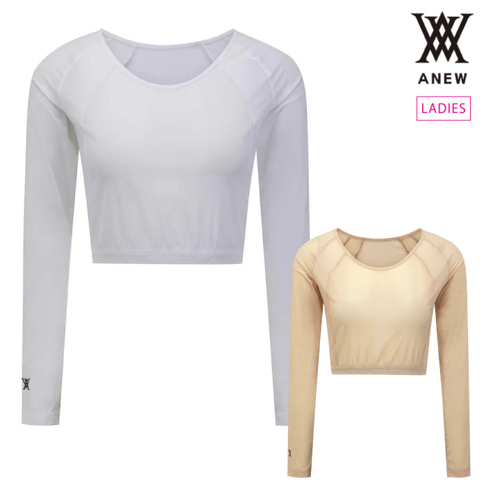 ANEW GOLF アニューゴルフ ゴルフウェア レディース WOMEN BOLERO BASELAYER ウィメンズベースレイヤー ボレロデザイン メッシュ素材 軽量 伸縮性 aggmwts02