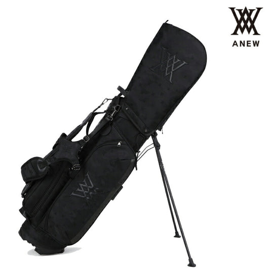 ANEW GOLF アニューゴルフ メンズ レディース 9 UNISEX MILITARY STAND BAG 9インチ仕様スタンドキャディバッグ ショルダーストラップ 透明フードカバー付属 agguusb01bk