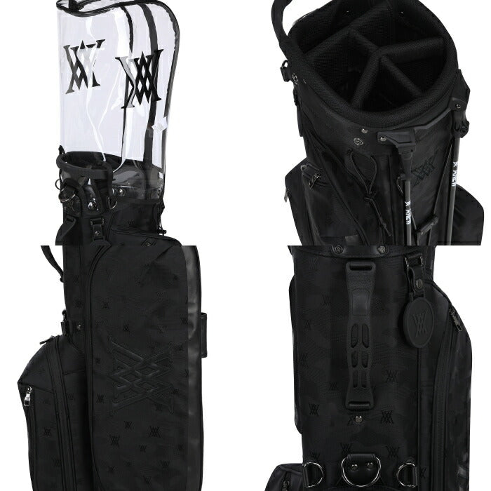 ANEW GOLF アニューゴルフ メンズ レディース 9 UNISEX MILITARY STAND BAG 9インチ仕様スタンドキャディバッグ ショルダーストラップ 透明フードカバー付属 agguusb01bk