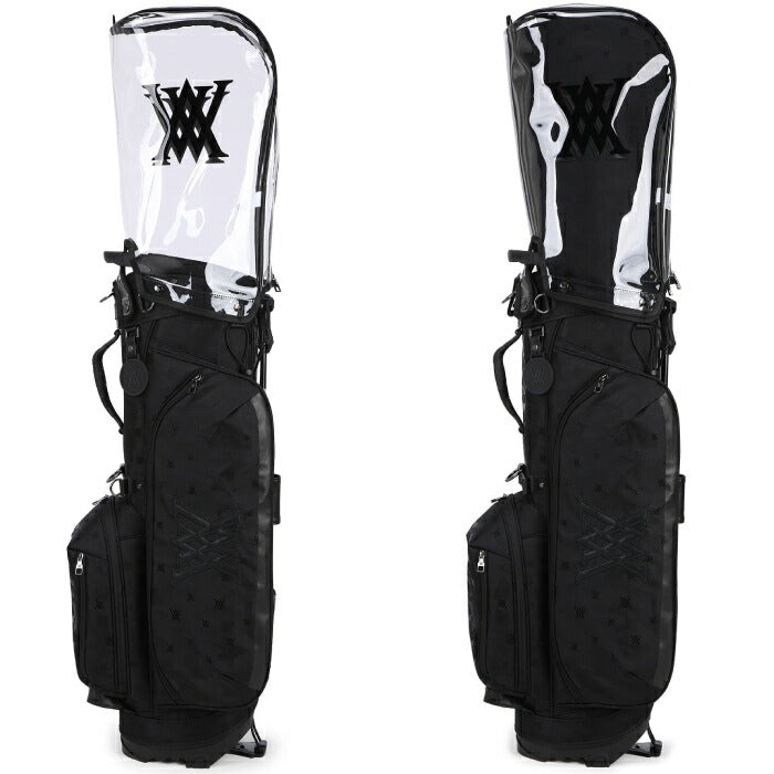 ANEW GOLF アニューゴルフ メンズ レディース 9 UNISEX MILITARY STAND BAG 9インチ仕様スタンドキャディバッグ ショルダーストラップ 透明フードカバー付属 agguusb01bk