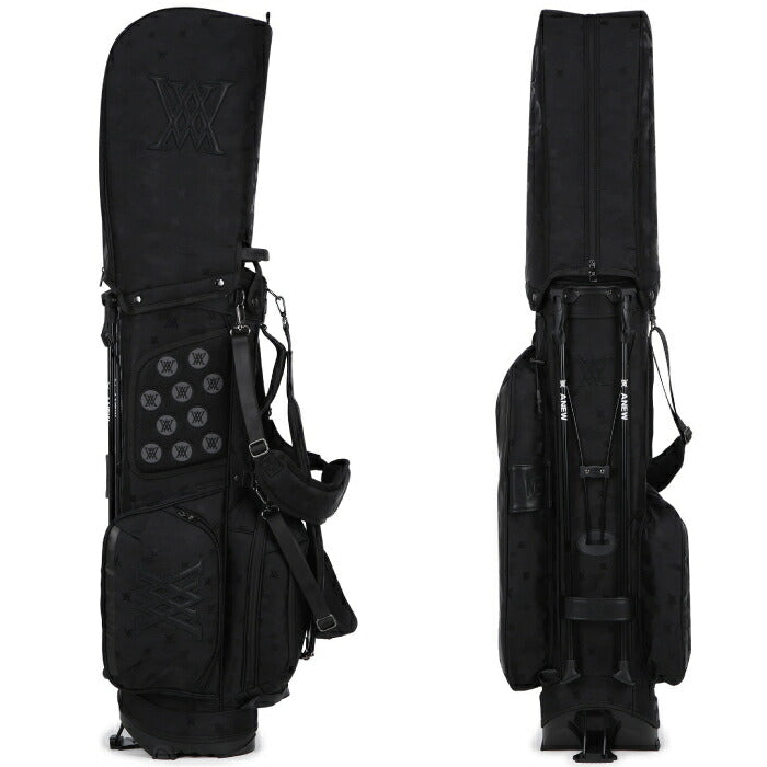 ANEW GOLF アニューゴルフ メンズ レディース 9 UNISEX MILITARY STAND BAG 9インチ仕様スタンドキャディバッグ ショルダーストラップ 透明フードカバー付属 agguusb01bk